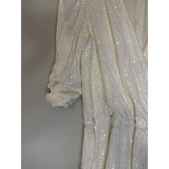 NWT Generation Love Allegra Sequin Romper White Sz M $385 [jb] - Picture 5 of 7